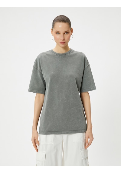 Koton Basic Oversize Tişört Kısa Kollu Bisiklet Yaka Pamuklu Antrasit 4sal10232ık Antrasit Koton Basic Oversize Tişört Kısa Kollu Bisiklet Yaka Pamuklu Antrasit 4sal10232ık Antrasit