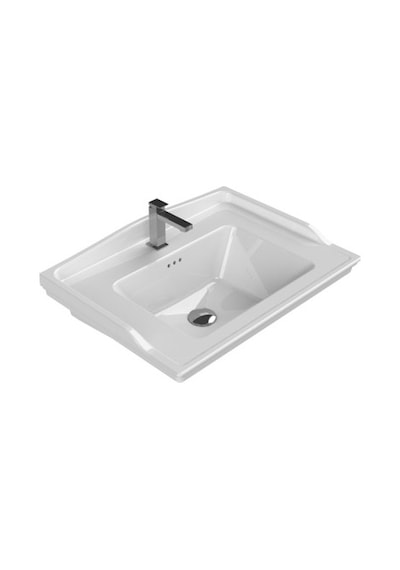 Etajerli Turkuaz Seramik Lavabo 65x48 Cm Modern Kullanım 508 Yeşil
