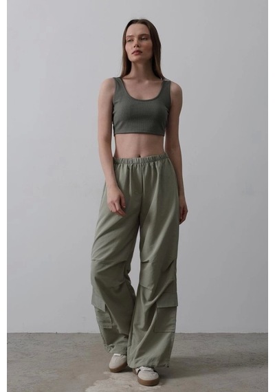 Defymoda Paraşüt Cargo Pantolon - Haki Haki