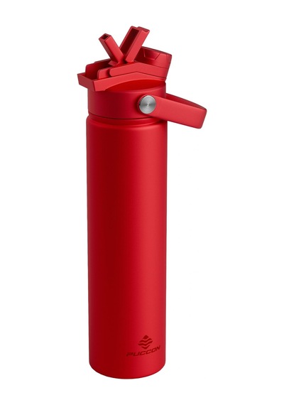 Puccon 750 Ml Kırmızı Paslanmaz Çelik Termos/matara/suluk