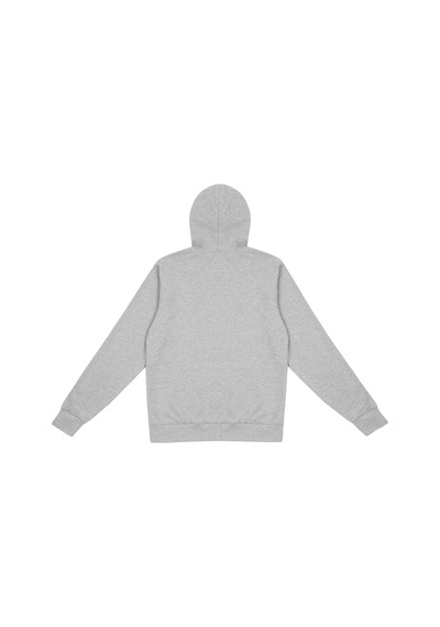 Beord Gri Melanj Pamuk Kapüşonlu Fermuarlı Sweatshirt Bzt1-135