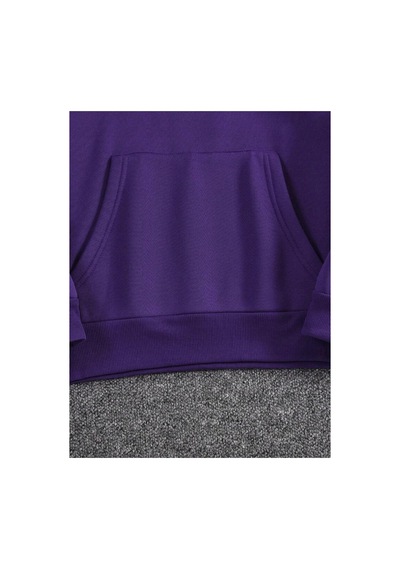Medinenur Timeless Kuru Kafa Baskılı Kapüşonlu Cepli Sweatshirt Mor