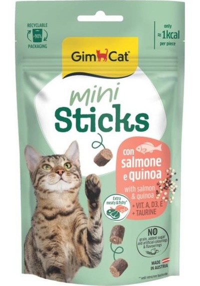 Gimcat Mini Sticks Somonlu Ve Kinoalı Ödül Çubukları 50gr