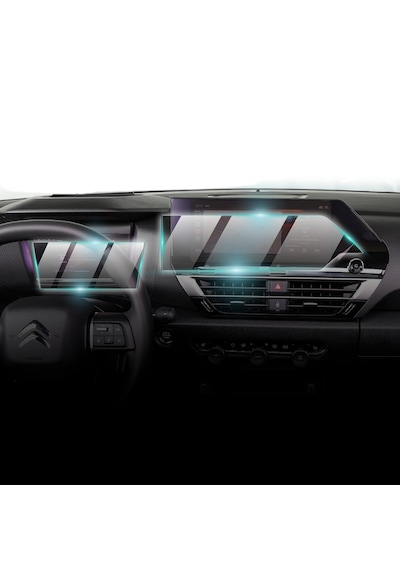 Citroen 2021-2024 C4 C4x 10 Inch Navigasyon 5.5 Inch Dashboard 9h Nano Ipg Proactive Ekran Koruyucu
