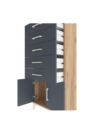 Arges Dolap 5 Raflı 2 Kapaklı 60x30x134 Çam-antrasit Çam Arges Dolap 5 Raflı 2 Kapaklı 60x30x134 Çam-antrasit Çam