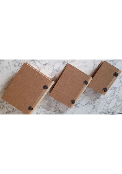 Hobi Adn Kitap Kutu 3'lü Set Ahşap Mdf Ham Ankara Siteler Ürünü El Yapım