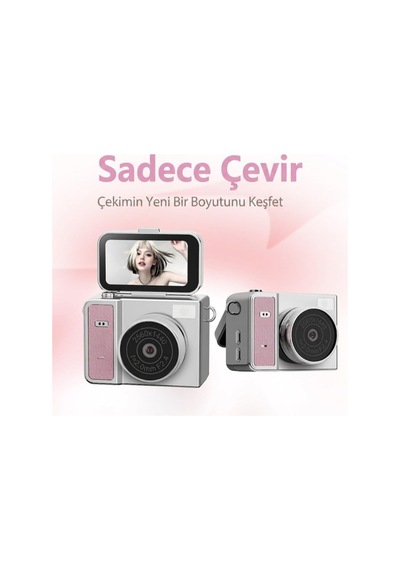 2 Adet Mini Vlog Kamerası 2k Video, 180 Katlanabilir Ekran, Anahtarlık Boyutunda, Dahili Flaş, Çoklu Filtre, Pocket Camera