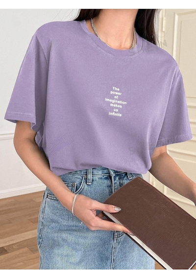Flood Of Style Kadın Lila The Power Baskılı Oversize Mor