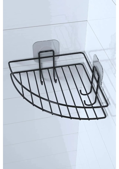 Mcg Yapışkanlı Banyo Köşeliği Kancalı Köşe Rafı Duş Şampuanlık Duvar Düzenleyici Organizer Raf Renkli