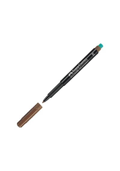 Faber-castell Permanent Asetat Ve Cam Kalemi S Uç 0.4 Mm Kahverengi - 10 Adet Toptan Paket
