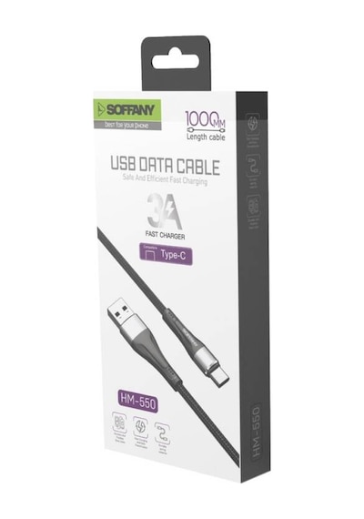 Örgülü Usb To Type-c Şarj Ve Data Kablosu