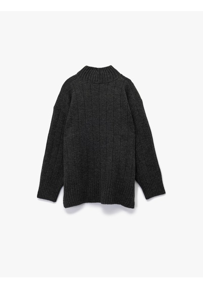 Koton Uzun Kollu Dik Yaka Oversize Triko Kazak Antrasit 6wak90172ht Antrasit Koton Uzun Kollu Dik Yaka Oversize Triko Kazak Antrasit 6wak90172ht Antrasit