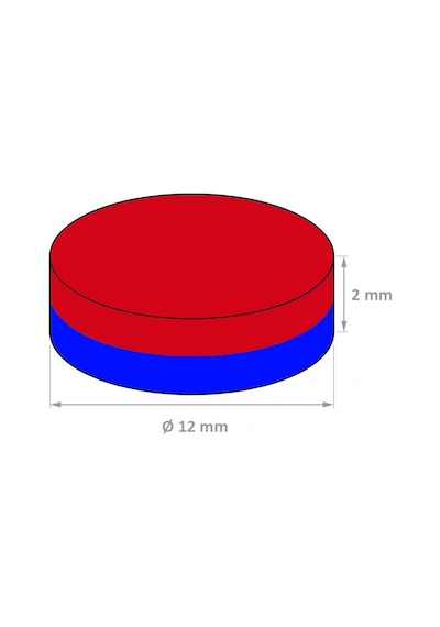 4 Adet Yuvarlak Neodyum Mıknatıs Magnet - 12 x 2 mm