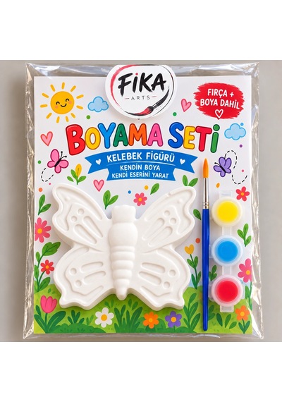 Kelebek Rölyef Boyama Seti Taş Tozu Figür Boyama Seti