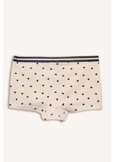 Defacto Kalp Desenli Penye 2li Boxer Kız Çocuk G8509a826spbg350 Bej-bg350
