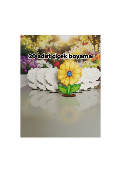 Çicek 20'li Çiçek Ahşap Oyuncak Aktivite Karne Hediyesi Yaz Okulu Kreş Anaokulu Etkinlik