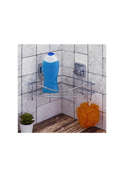 Eym Tekno Tel Ef-250 Yapışkanlı Tek Katlı Köşelik Banyo Rafı Krom Çok Renkli