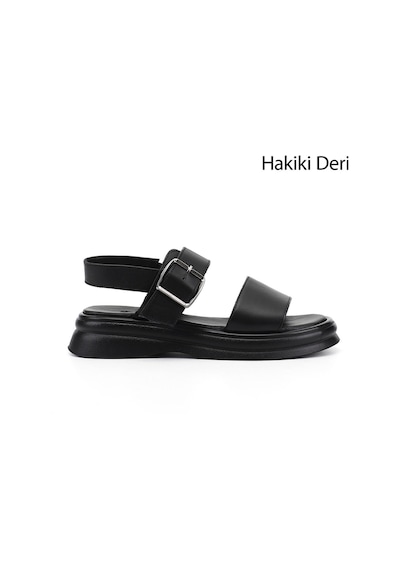 Gönderi(R) Gönderi R Kadın Siyah Tokalı Bantlı Hakiki Deri Sandalet Dyza75645261