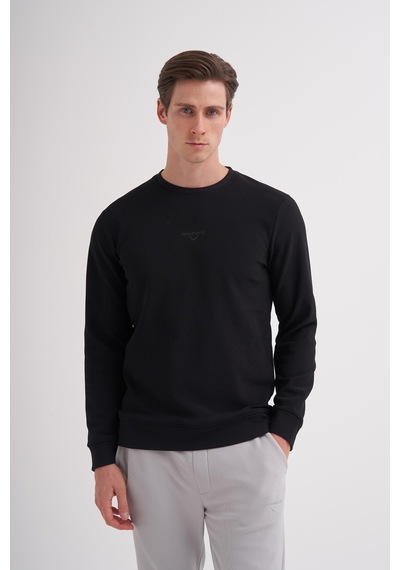 Cazador 51520 Erkek Bisiklet Yaka Sweatshirt Siyah