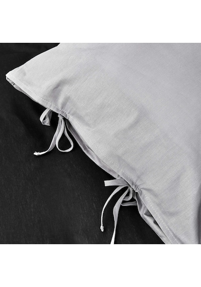 Karaca Home Basic Siyah Koyu Gri %100 Pamuk Çift Taraflı Çift Kişilik Nevresim Takımı Gri