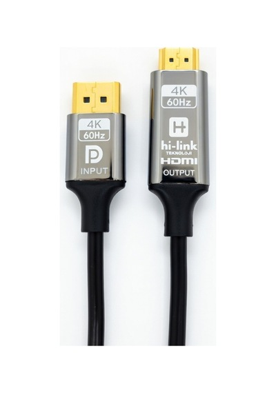 Hi-link 4k 60hz Displayport To Hdmı Kablo - Dp Giriş Hdmı Çıkış Görüntü Aktarıcı 1.8 Metre Aliminyum
