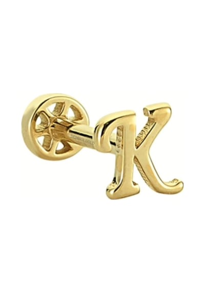 Altın Piercing -K- Harf 14 Ayar Tragus Altın