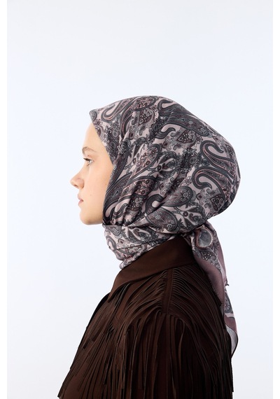 Mirsoy Scarf Lavin Desen Eşarp Pudra