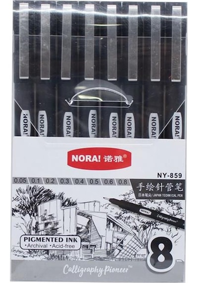 Nora Teknik Çizim Kalemi 8li Seti Dereceli Kalem Set