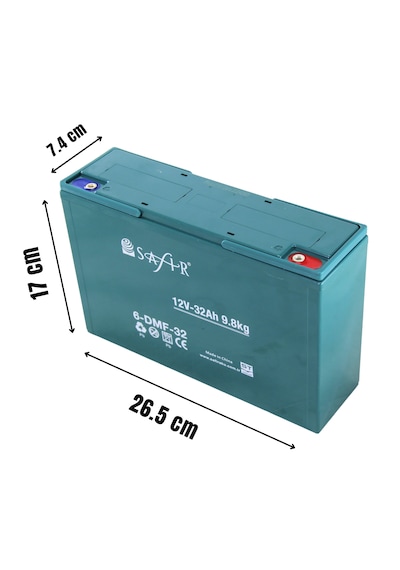 Safir Jel Akü 12 V - 32 Ah 9.8kg - 4'lü Set