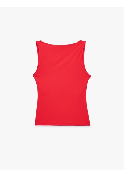 Koton Slim Fit Yuvarlak Yaka Kolsuz Top Kırmızı 6sak10291ek