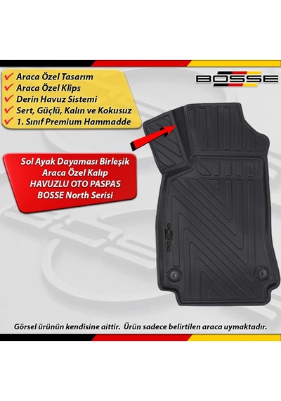 Audi A5 Paspas Araca Özel 2007-2011 Derin Havuzlu Bosse North Serisi