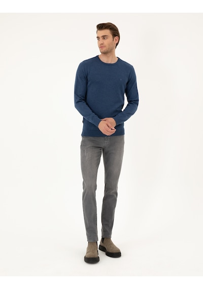 Pierre Cardin Erkek İndigo Melanj Kazak /triko 50296575-vr155 İndigo Melanj