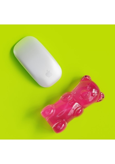 Mustard Gummy Bear Mouse Bilek Desteği - Pembe