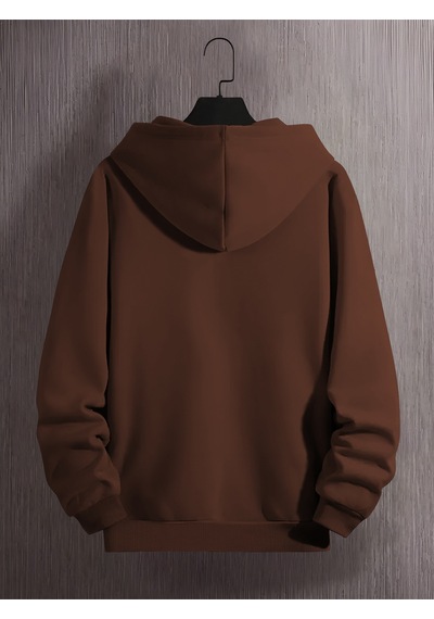 Uyguntarz Unisex Tembel Animal Baskılı Oversize Sweatshirt Kahverengi