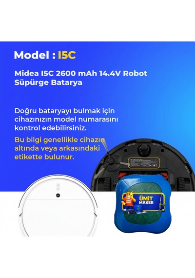 Midea I5c 2600 Mah 14.4v Robot Süpürge Batarya