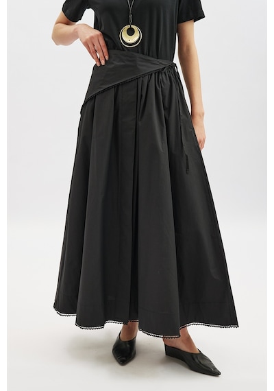 Manuka Önü Düğmeli Poplin Etek Siyah Ss26etk00001-01 Siyah