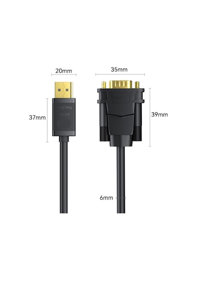 Veggieg Displayport Dp To Vga Full Hd 60hz Görüntü Video Aktarım Kablosu 1.5 Metre