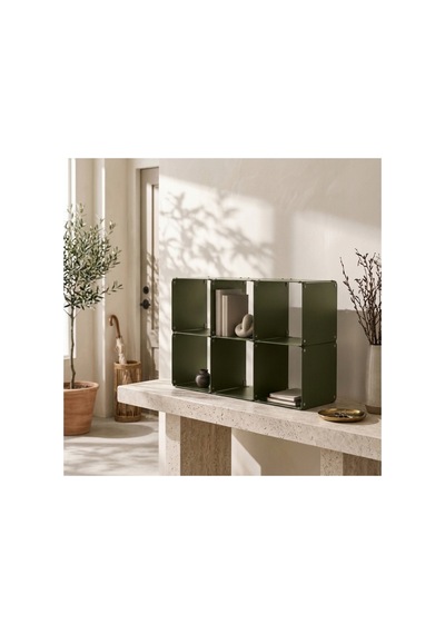 Node 6'lı Modüler Metal Açık Raf Ünitesi Konsol Ve Masaüstü Kitaplık 50x33 Cm Yeşil - 944245501 Yeşil