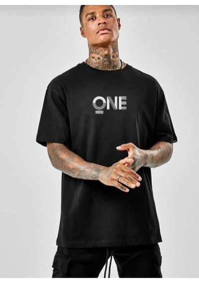 Kozia Outdoors Malkoçbey One Baskılı Overisze Unisex Basic T-şhirt Siyah SIYAH