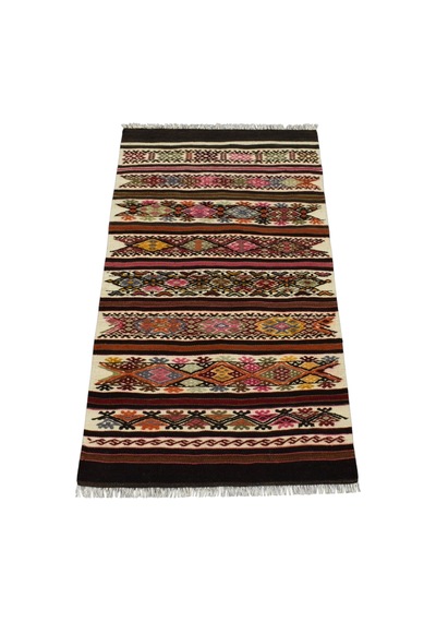 Kilim Antik El Dokuma Nadir Otantik Aydın Çine Yün Kilimi 0161 - Yeni - Çok Renkli