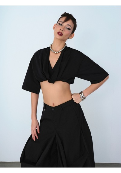 New Baggy Fit Kadın Pantolon Siyah