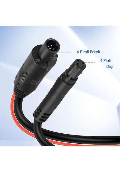 4 Pin Uzatma Kablo 4 Pin Araç Arka Kamera Uzatma Kablosu 5 Metre
