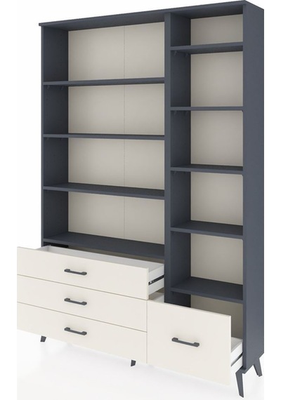 Arges Dolap 9 Raflı 4 Çekmeceli 132x30x195 Antrasit-antrasit/aytaşı Antrasıt/aytası Arges Dolap 9 Raflı 4 Çekmeceli 132x30x195 Antrasit-antrasit/aytaşı Antrasıt/aytası