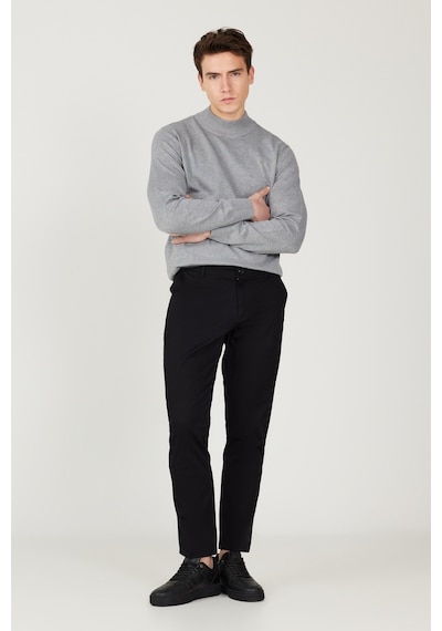 AC&Co / Altınyıldız Classics Erkek Siyah Slim Fit Dar Kesim Pamuklu Esnek Chino Pantolon Siyah AC&Co / Altınyıldız Classics Erkek Siyah Slim Fit Dar Kesim Pamuklu Esnek Chino Pantolon Siyah