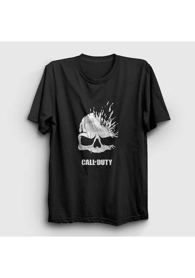 Presmono Unisex Skull Call Of Duty T-shirt Siyah