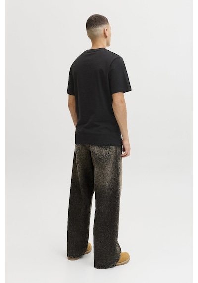 Jack & Jones Jcofusıon Dots Print Erkek Tişört Bisiklet Yaka Kısa Kollu Siyah