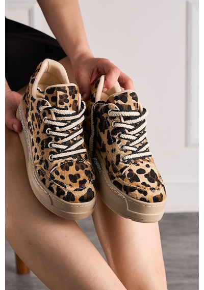 Günlük Kadın Sneaker Gizli Kalın Topuklu Taş Detaylı Oval Burun Bağcıklı Spor Ayakkabı F70 Leopar Günlük Kadın Sneaker Gizli Kalın Topuklu Taş Detaylı Oval Burun Bağcıklı Spor Ayakkabı F70 Leopar