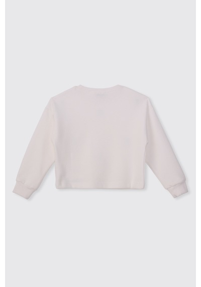 Panço Kız Çocuk Ekru-bej Sweatshirt 2521gk08072