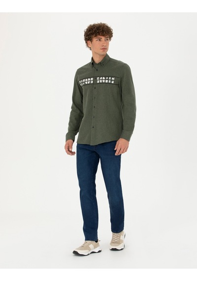 Pierre Cardin Erkek Haki Gömlek Desenli 50274061-vr027 Haki