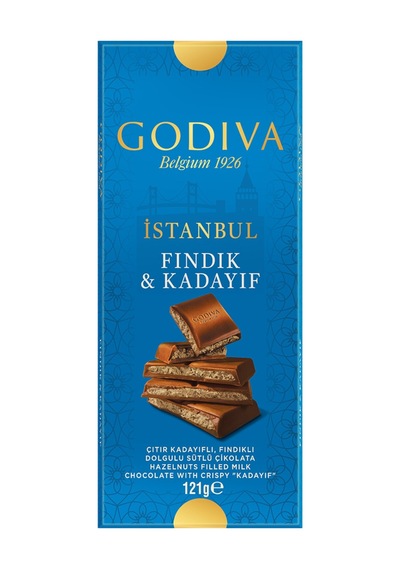 4 Adet Godiva İstanbul Fındıklı & Kadayıflı Tablet Çikolata 121 G